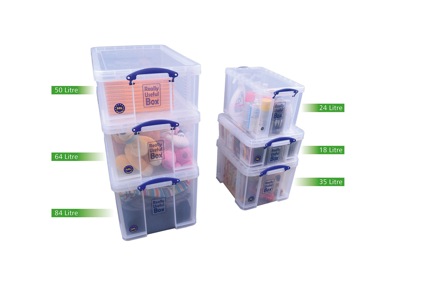 Really Useful Plastic Storage Box 24 Litre Clear,465 x 270 x 290 cm 24 Litre without Suspension FIles Standard Packaging