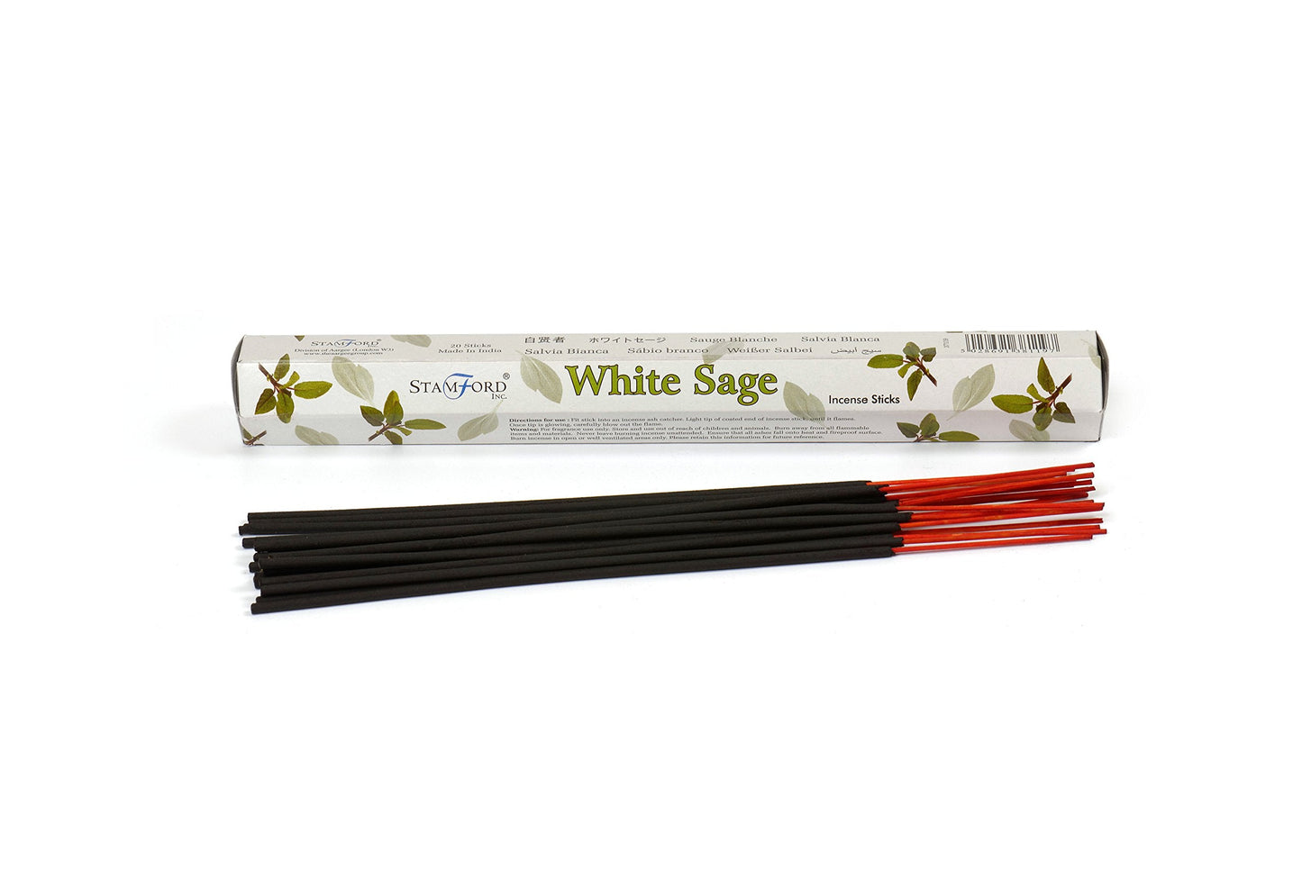 STAMFORD INC. 37119 White Sage Incense Sticks, 20 Sticks x 6 Packs