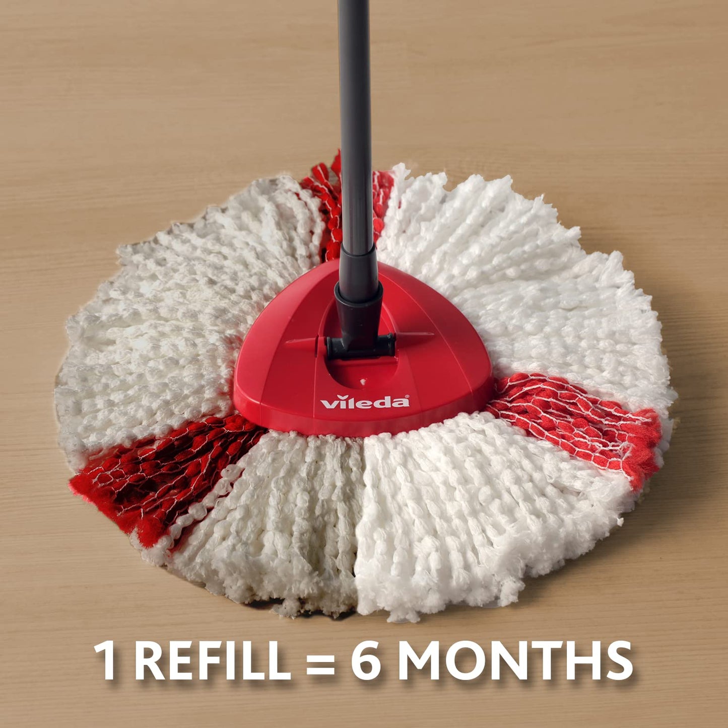 Vileda Turbo 2in1 Spin Mop Refill, Pack of 2 Turbo 2in1 Mop Head Replacements, Fits all Vileda Turbo Mops, Authentic Vileda Mop Head, Red, 16.5 x 30 x 22 cm Twin Pack