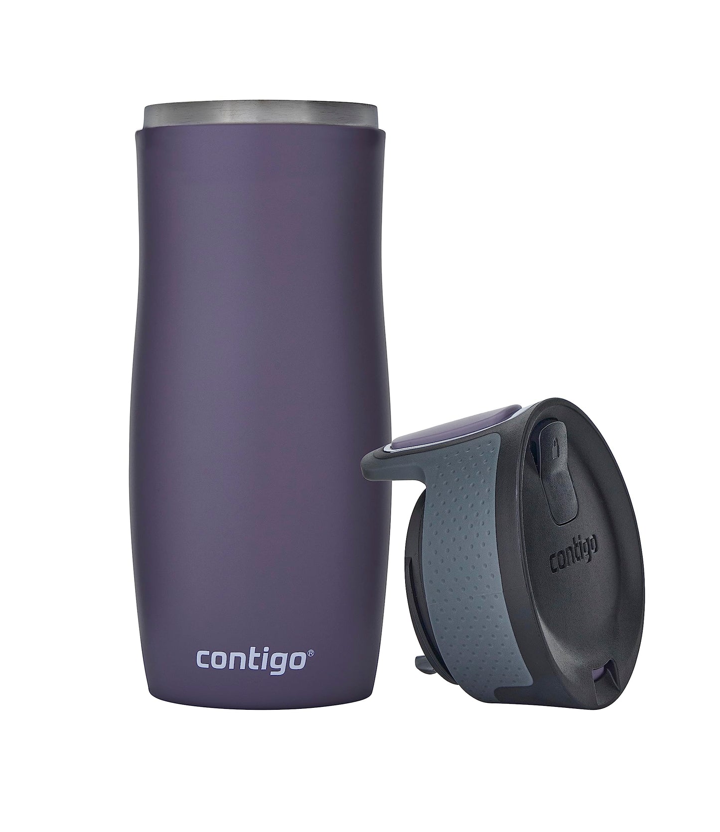 Contigo West Loop Autoseal Travel Mug, Stainless Steel Thermal Mug, Vacuum Flask, Leakproof Tumbler, Coffee Mug with BPA-free Easy-Clean Lid Dark Blum