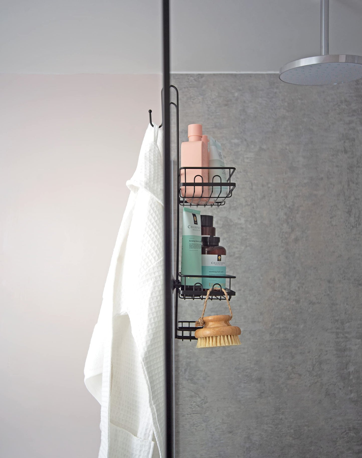 simplywire – Premium Shower Caddy - Hanging Bathroom Storage Shelves - Rust Resistant – Black