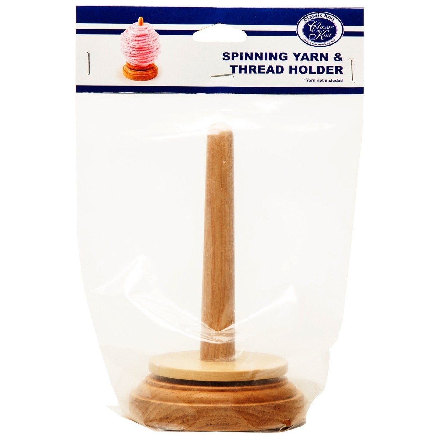 Trimits Wooden Spinning Yarn and Thread Holder, Beech Wood, 9 x 9 x 16 cm