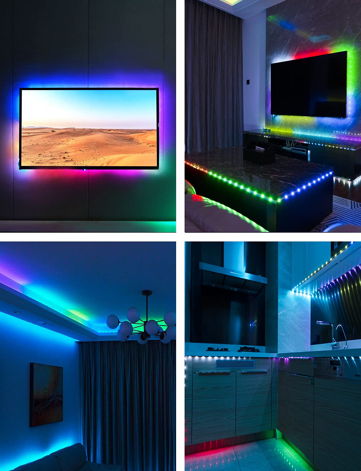 Daymeet LED Strip Lights, Chasing Effect 10M RGB Dream Color USB Led Strip Lights Color Changing Lights Bluetooth Music Sync with Remote App Control Non-Waterproof Rainbow Led Light Strip for Bedroom