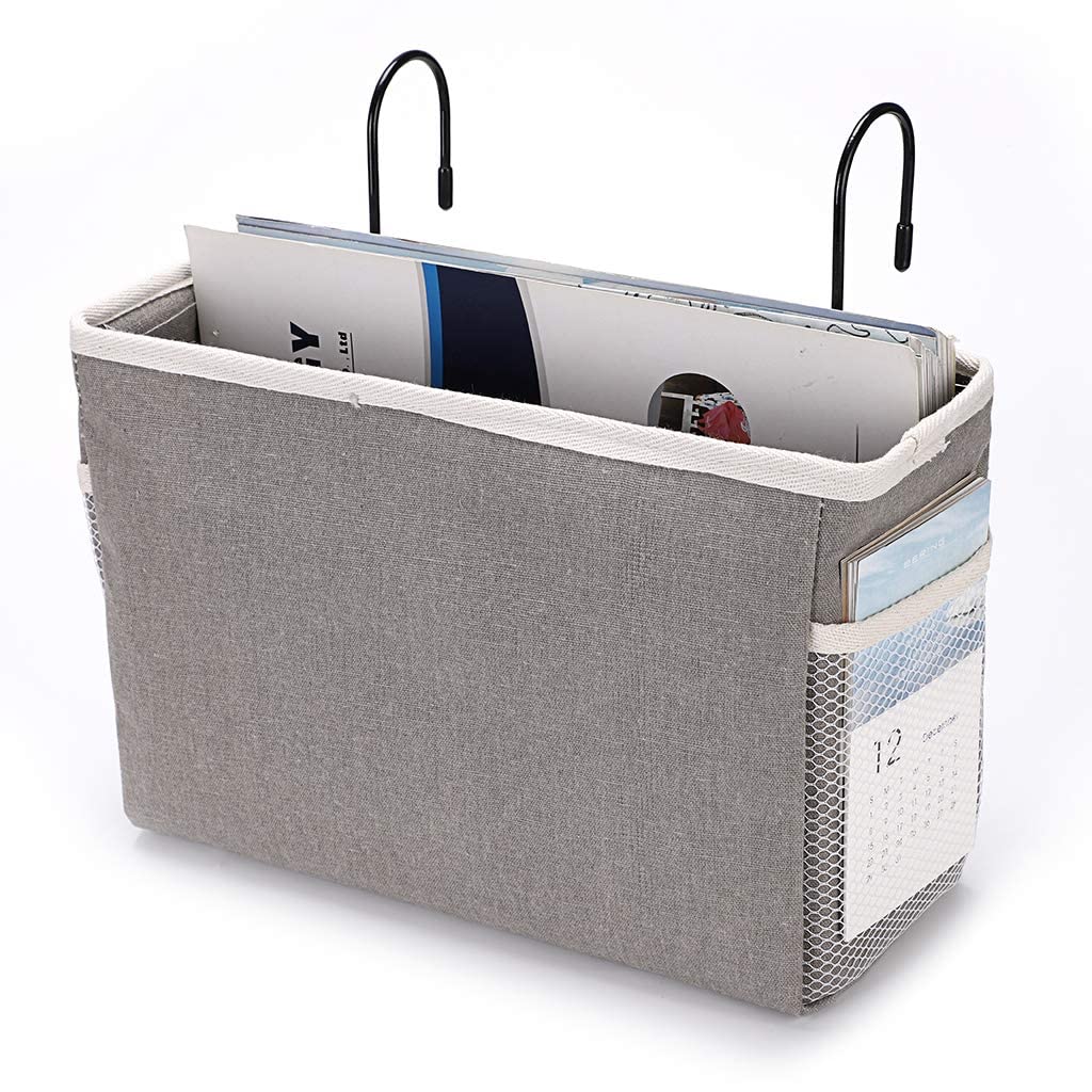 SUMNACON Bedside Hanging Storage Bed Pockets Baskets Dormitory Bed Organiser Caddy Desktop Storage Rack for Home Office School Dorm Room Bunk Bed (Grey) Grey