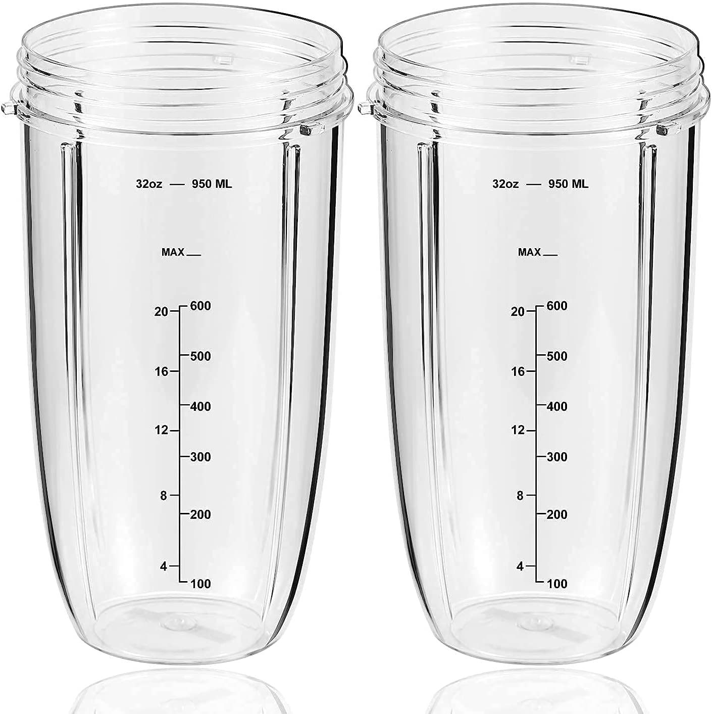 Replacement Parts 32oz Blender Cups (2 Packs) Replacement Blender Cups Compatible with NutriBullet 600w and 900w Blender 32 OZ