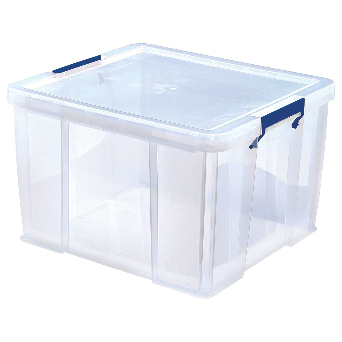 BANKERS BOX 48L Plastic Storage Boxes with Lids. ProStore Super Strong Stackable Plastic Storage Boxes (30 x 41 x 37 cm), Made in the UK, Clear 48 Litre