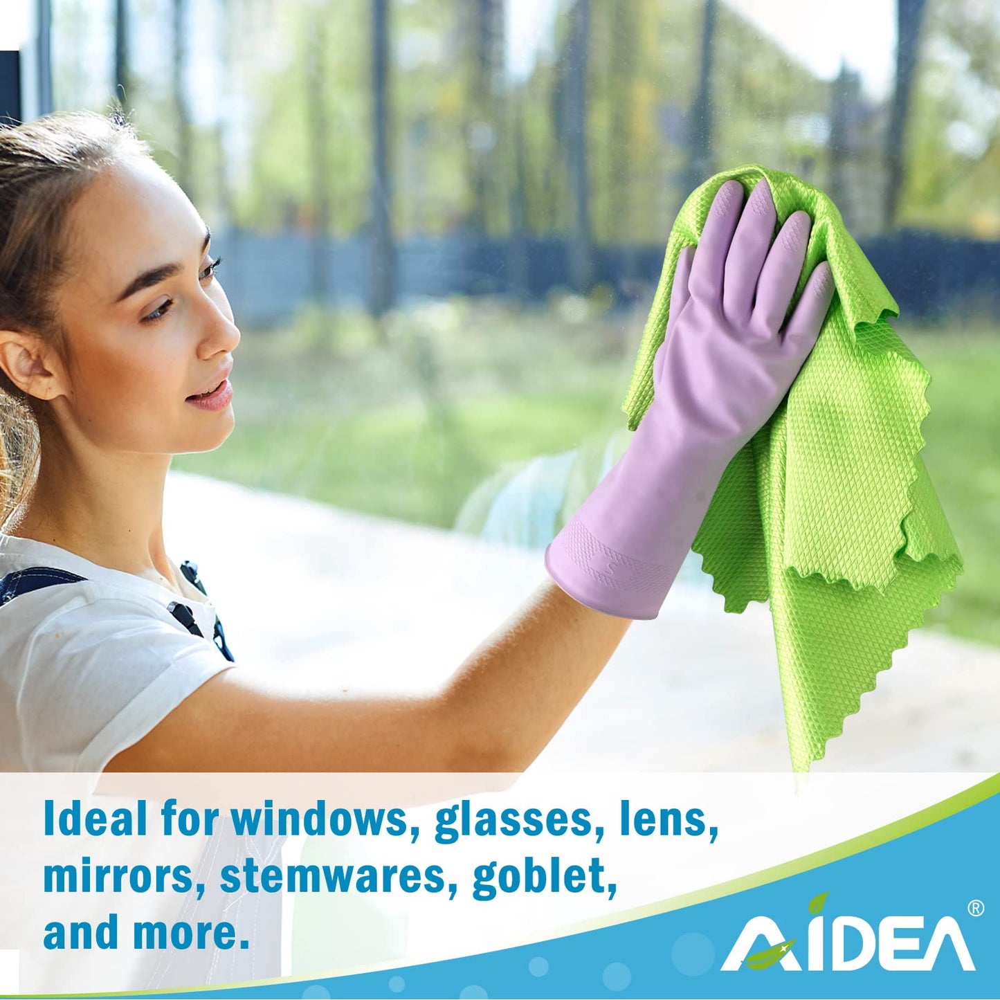 AIDEA Microfibre Cleaning Cloth 8 Pack,Multi-Purpose Fish Scale Cleaning cloth,Nanoscale Cloth Polishing Cloth,Lint Free Streak-Free Glass Window Cleaning Cloths,30x30 CM 12" x 12"