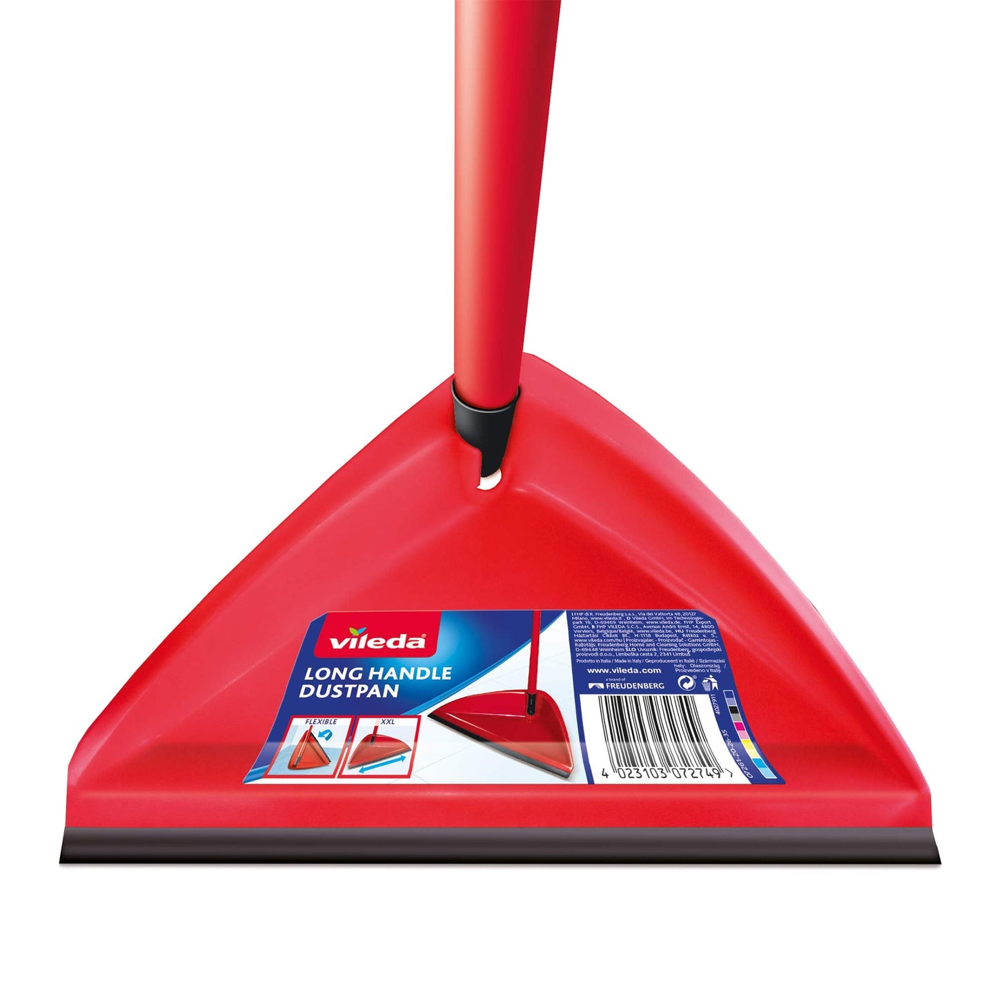 Vileda 160498 3Action Broom Plus Long Handled Dustpan,Red,8 x 8 x 132 cm Dustpan and Broom