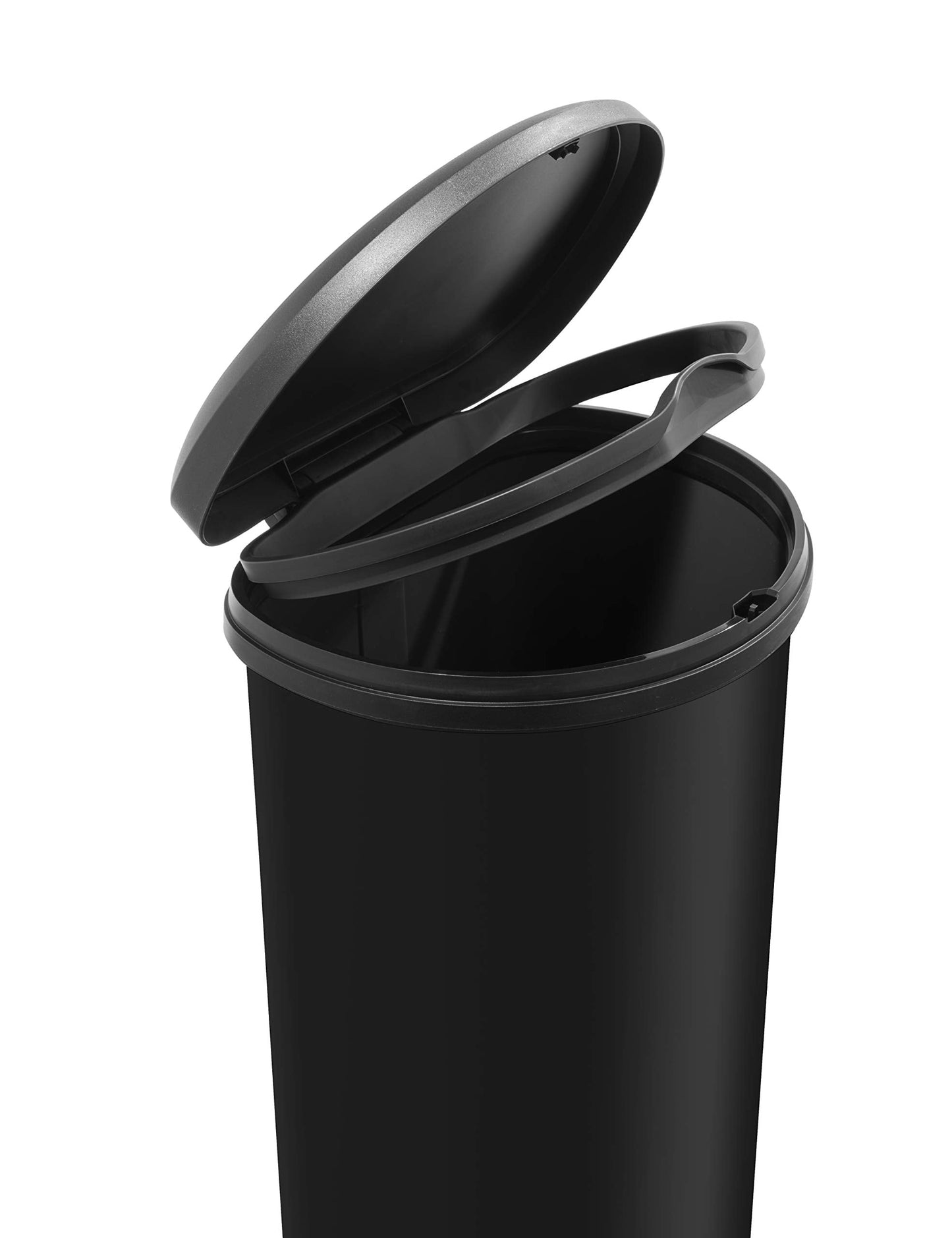 Curver Metal Effect 70% Recycled Kitchen One Touch Deco Bin, Black, 40 Litre Single