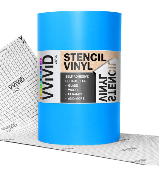 VViViD Blue Stencil Vinyl Masking Film With Anti-Bleed Technology (12" x 10ft) 12 inch x 120 inch (10 feet)