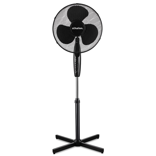 Schallen 16" Electric Oscillating Floor Standing Tall Pedestal Air Cooling Fan (Black) Black