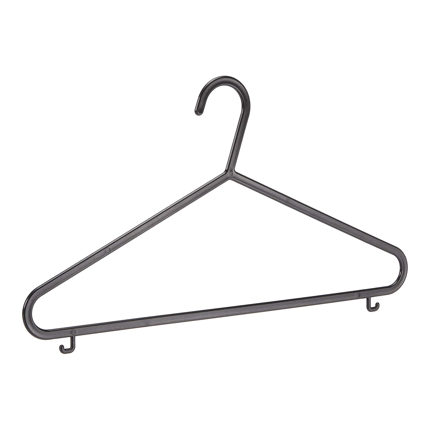 Amazon Basics Plastic Hangers with Suit Trouser Bar and Lips, Black (50-Pack)