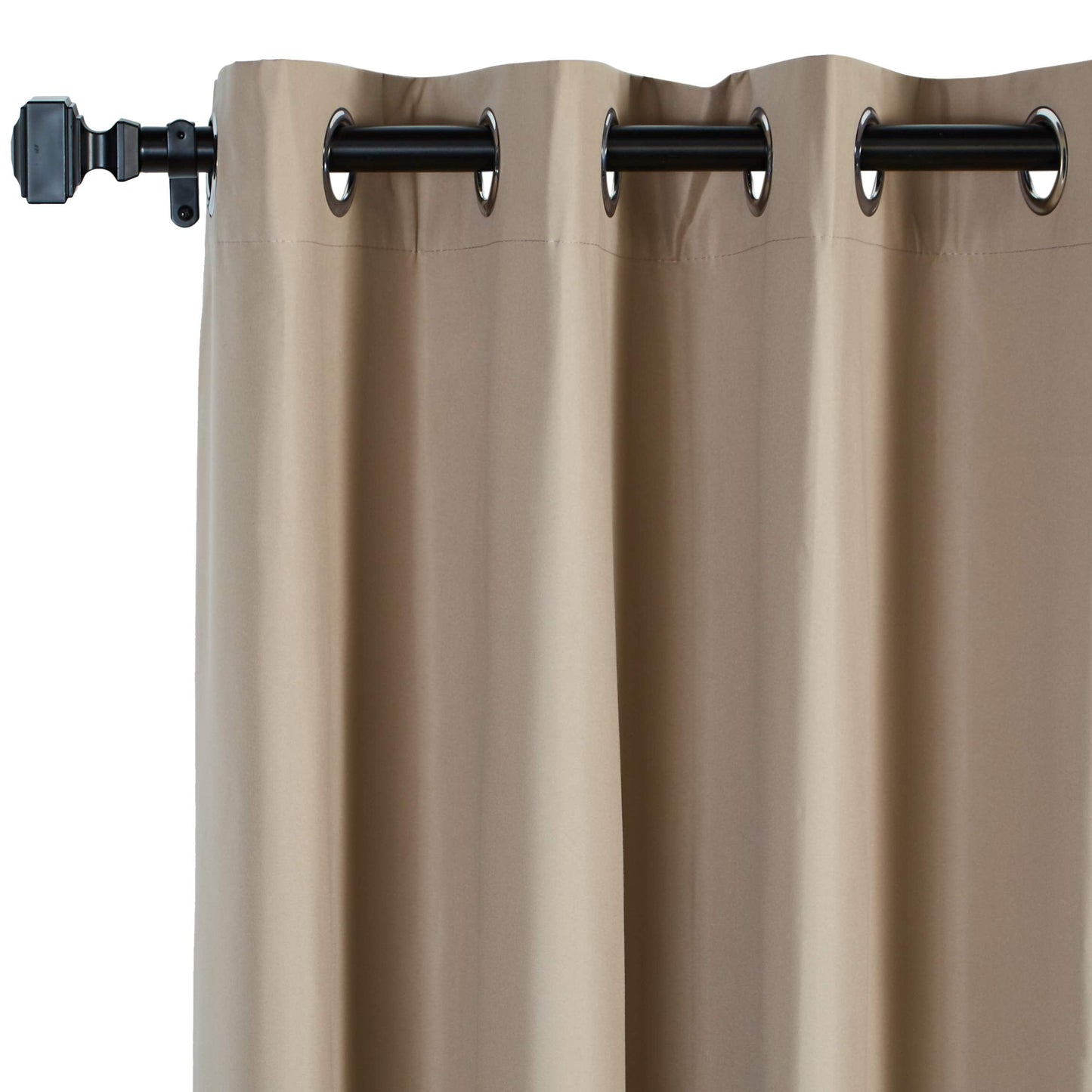 Amazon Basics Room-Darkening Blackout Curtain Set with Grommets, Pack of 2, Chocolate, 168 cm x 182 cm 168 x 183 cm