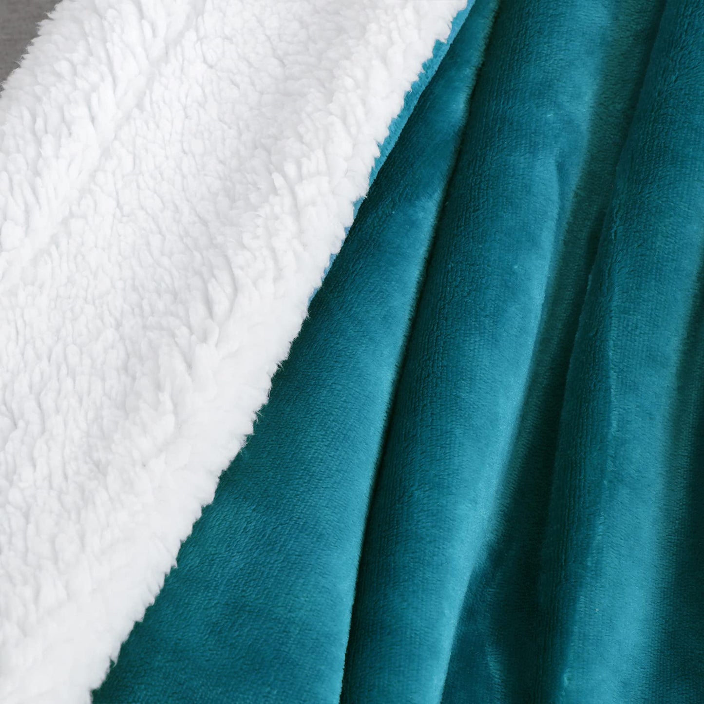 SOCHOW Sherpa Fleece Throw Blanket, Double-Sided Super Soft Luxurious Plush Blanket 150cm×200cm, Teal Green