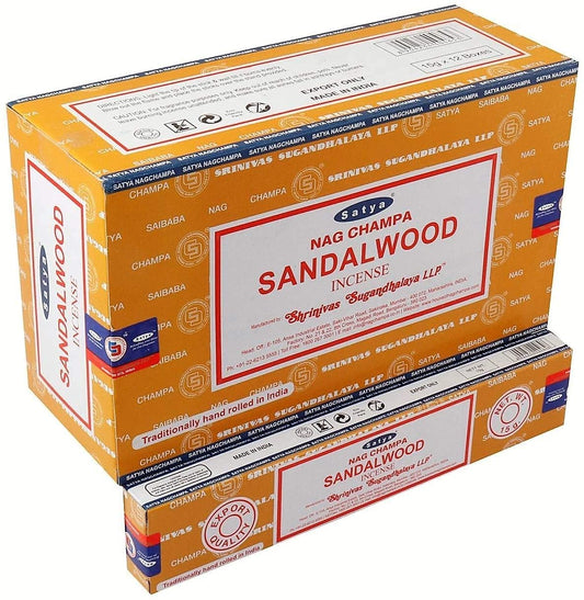 Satya Nag Champa Sandalwood Incense Sticks Box of 12 packs