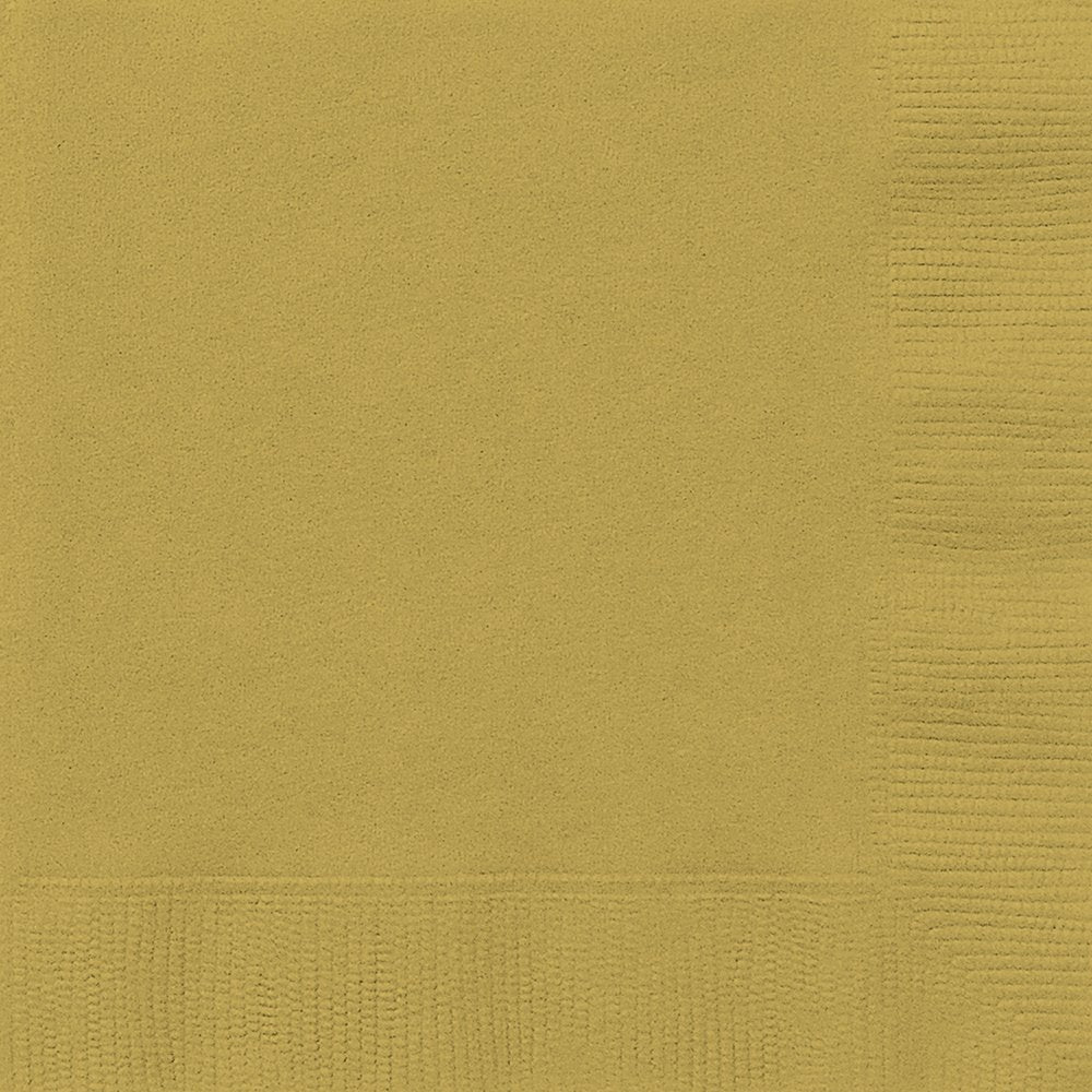 Unique 33242 Solid Luncheon Napkins | Classic Gold Color Theme | 50ct, 50 Count (Pack of 1)