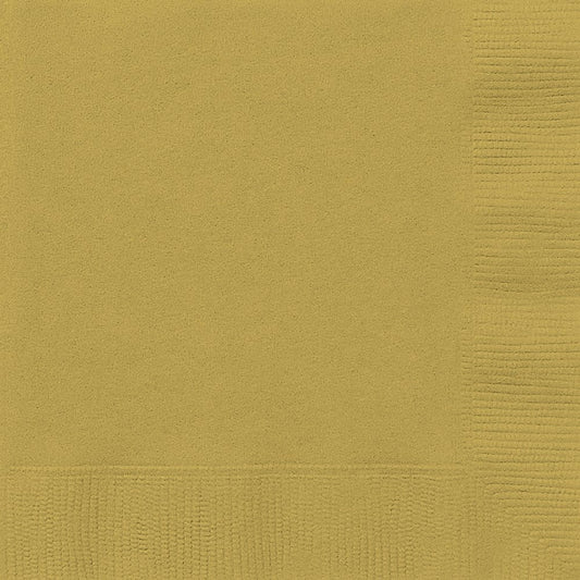 Unique 33242 Solid Luncheon Napkins | Classic Gold Color Theme | 50ct, 50 Count (Pack of 1)