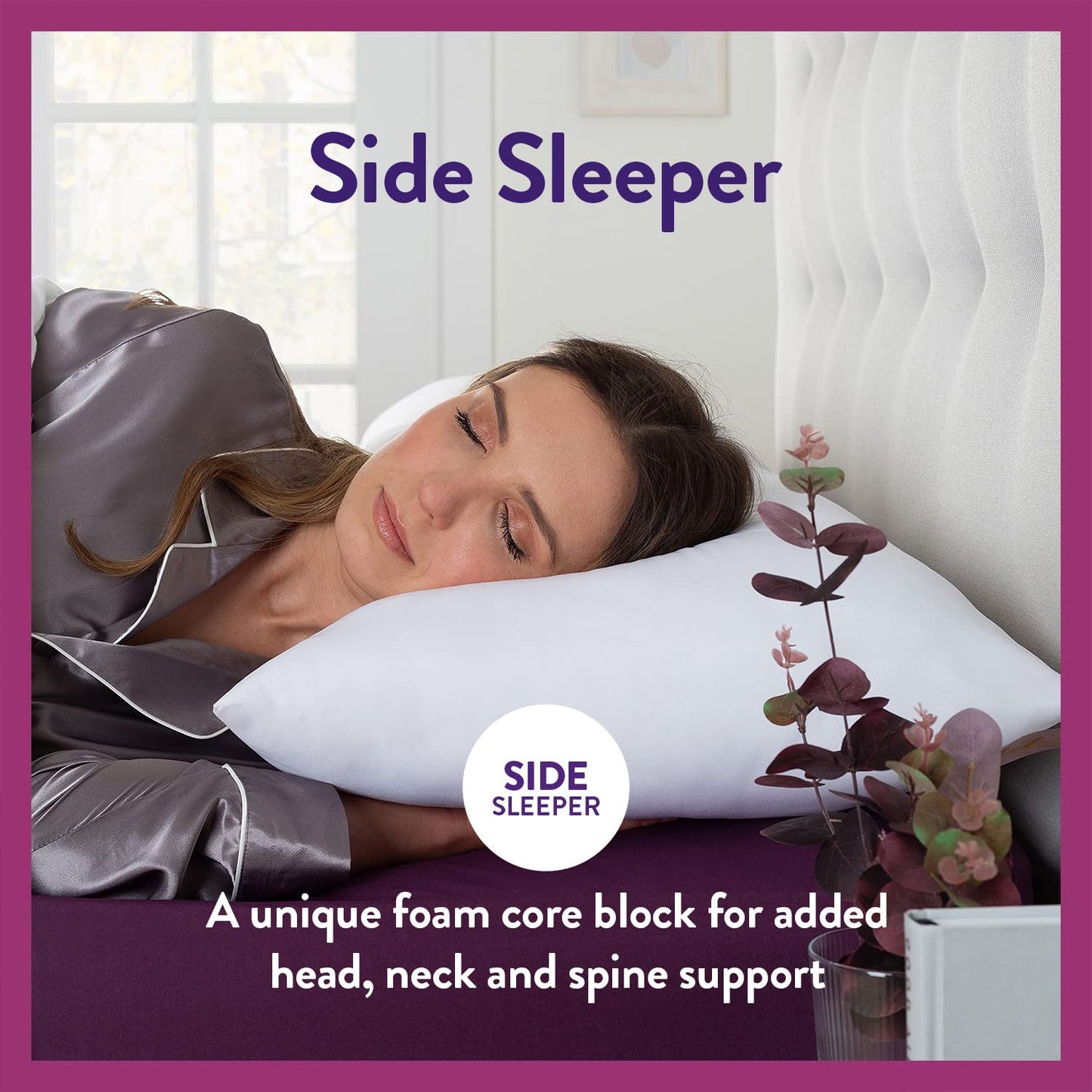 Slumberdown Feels-Like-Down Super Support Pillows 2 Pack - Firm Support Side Sleeper Pillows for Neck and Shoulder Pain Relief - Supportive, Hypoallergenic, UK Standard Size (48cm x 74cm) Super Support - Feels Like Down