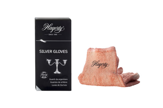 Hagerty Silver Gloves Silver cleaning gloves with tarnish protection 1 pair I Impregnated cotton polishing gloves I Practical silver gloves for cleaning silver and silver-plated metal