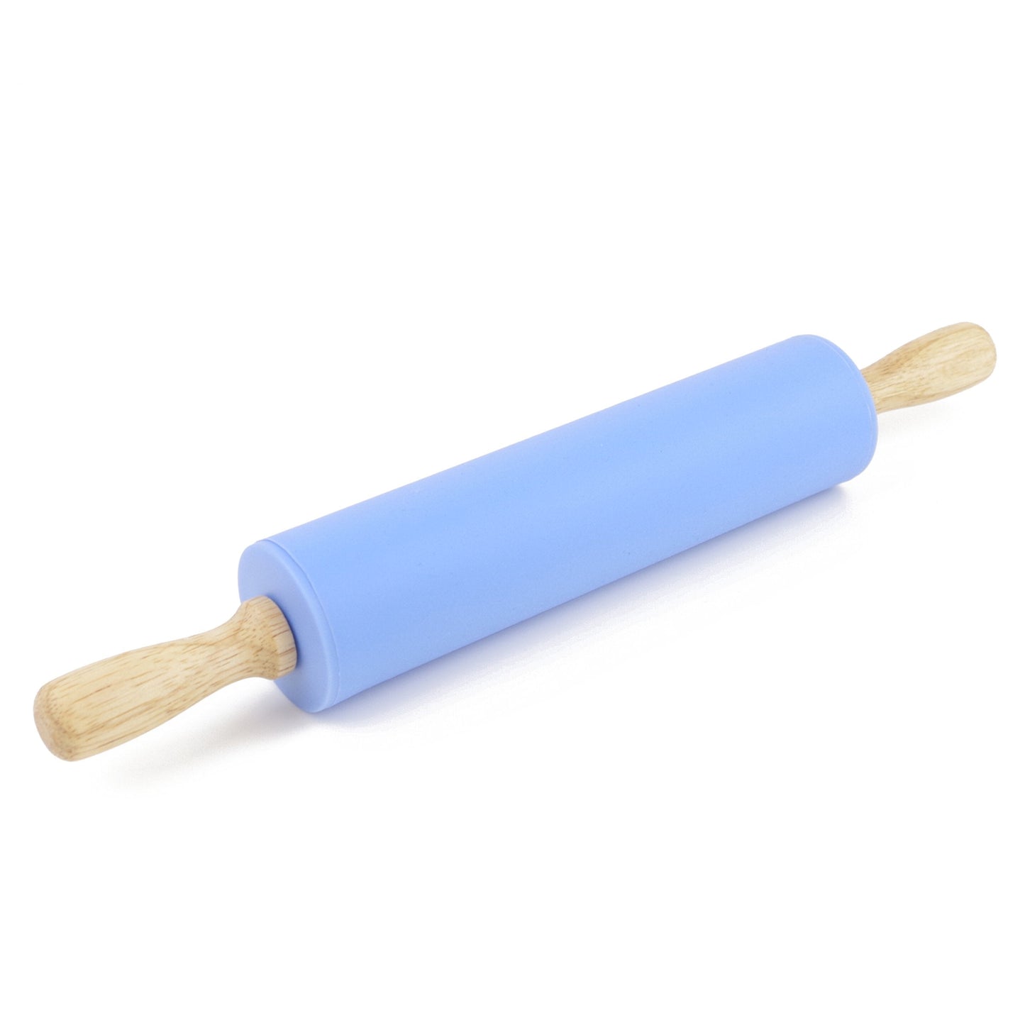 Remeel Silicone Rolling Pin Non-Stick Surface Wooden Handle (Blue, 12 inch) Blue