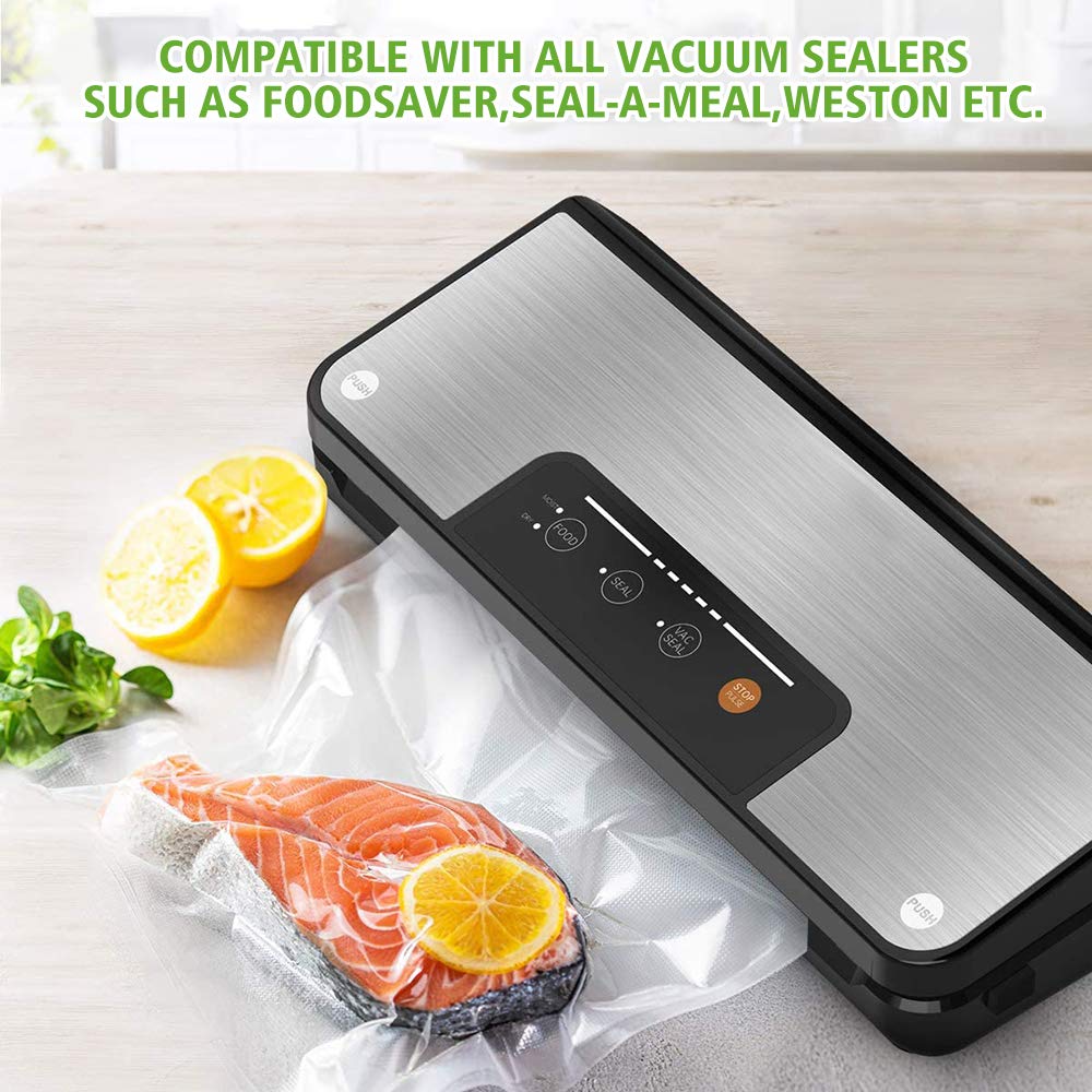 Vacuum Food Sealer Bags 23x33cm 50 Bags Commercial Grade Textured Food Vacuum Sealer Bag Thick Embossed Bags Upgrade Design Pre-Cut Bag BPA Free for Food Storage Sous Vide Cooking 23x33cm (50 Bags)