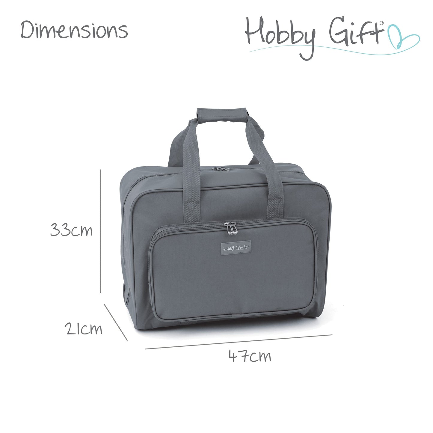 Hobby Gift Exclusive Medium Sewing Machine Bag, Grey, 47 x 21 x 33 cm