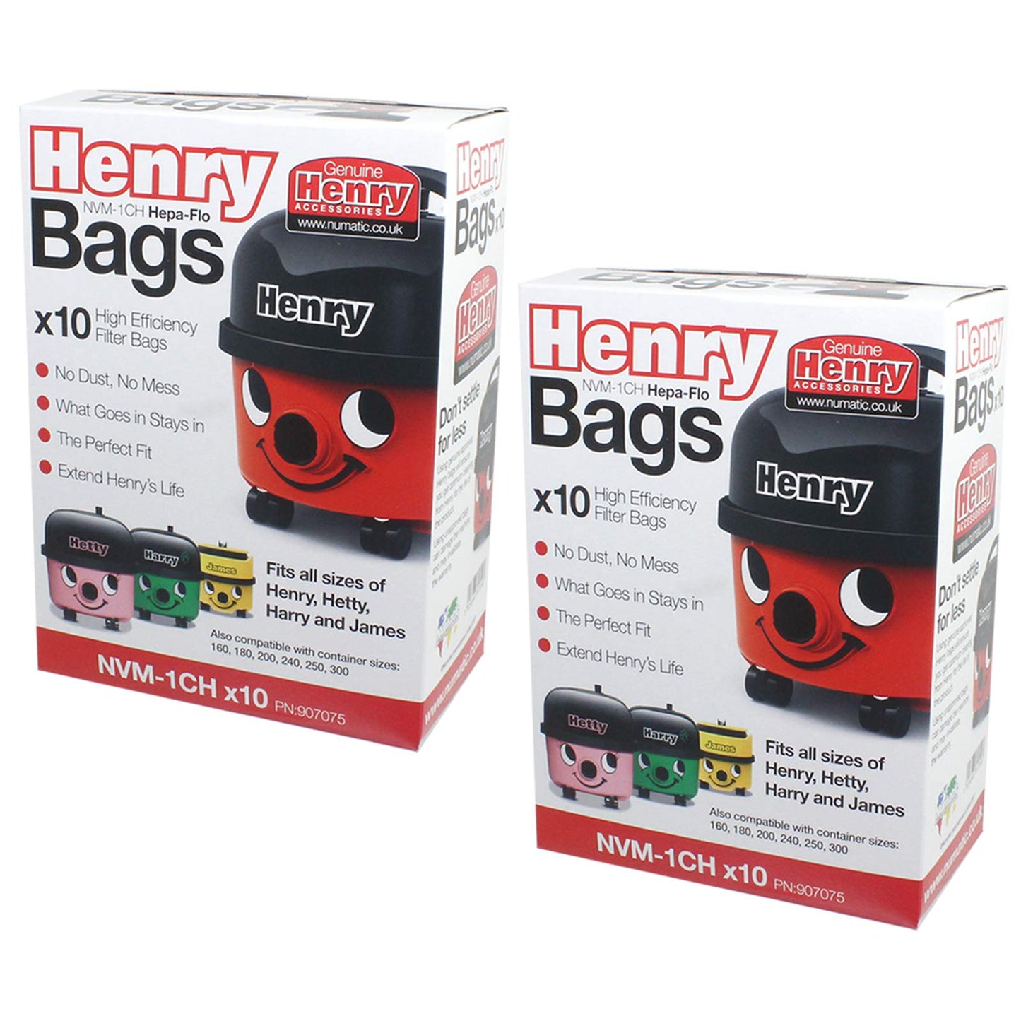 Numatic Henry Hepa-Flo Vacuum Cleaner Dust Bags 20 pack 1