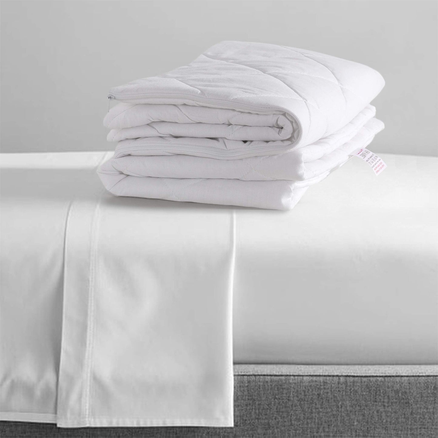 Adam Home Quilted Pillow Protectors 4 Pack (50 x 75 CM) - Soft Poly Cotton Zippered Pillow Cases – Durable, Breathable & Comfortable. White 4 Pack - 50 x 75 CM