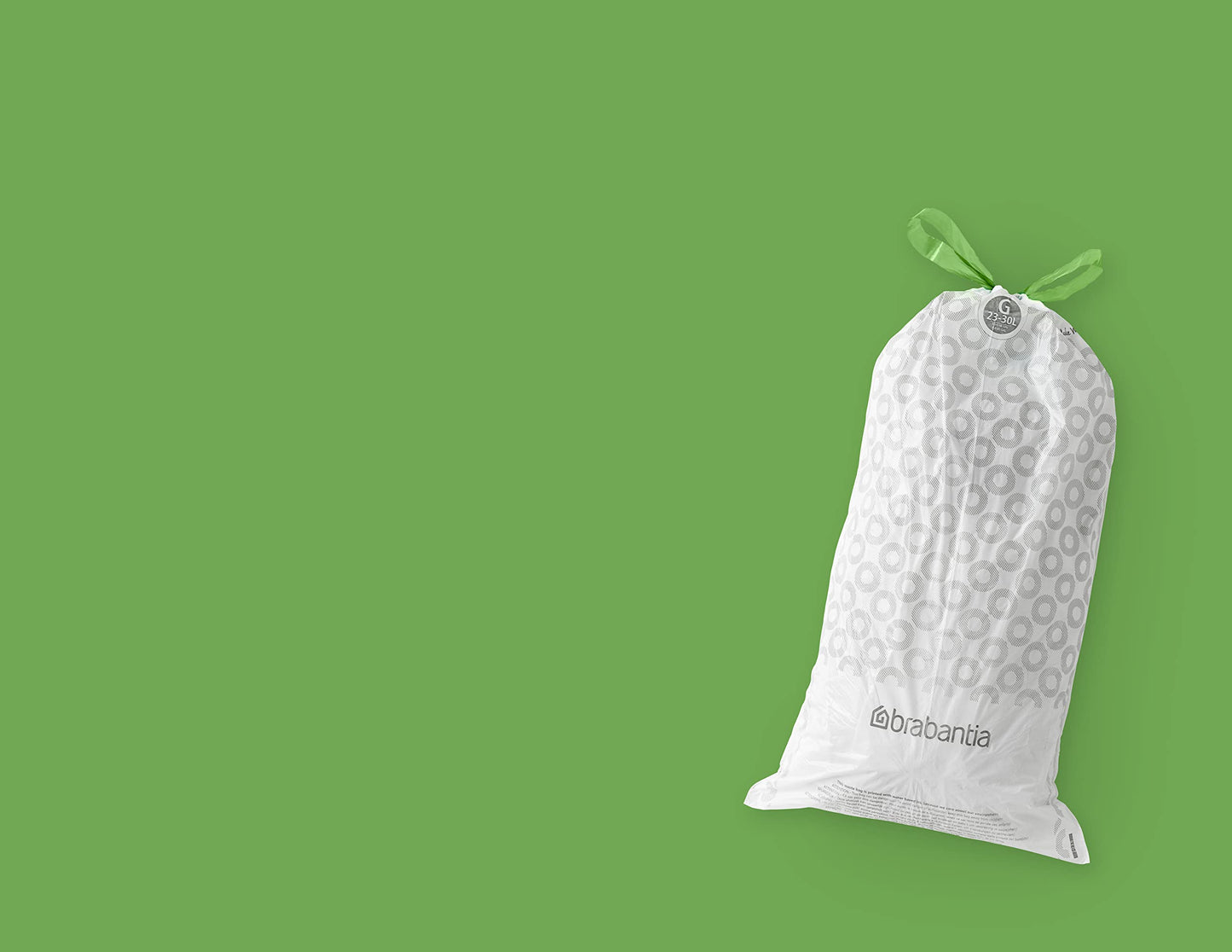 Brabantia Bin Liners, Size G, 23-30 L - 40 Bags ,White,375668 40 Count ( Pack of 1) White - Code G