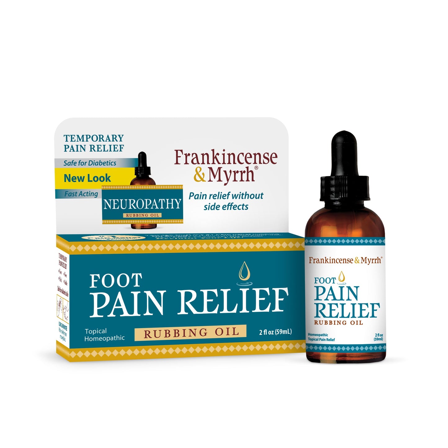 Frankincense & Myrrh FAM00301 Neuropathy Rubbing Oil with Essential Oils for Pain Relief, 2 Fluid Ounce