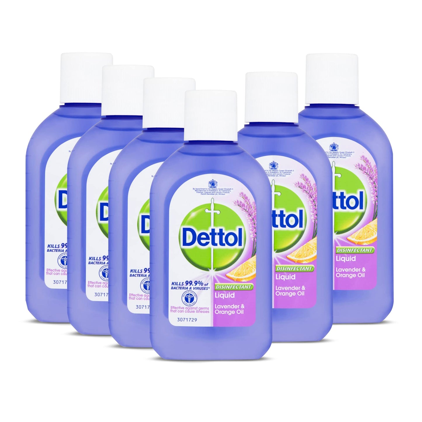 Dettol Antibacterial Disinfectant Liquid, Concentrated Cleaner, Kills 99.9% of Bacteria & Viruses, Lavender and Orange, Pack of 6 x 500ml, Total 3L 500 ml (Pack of 6)