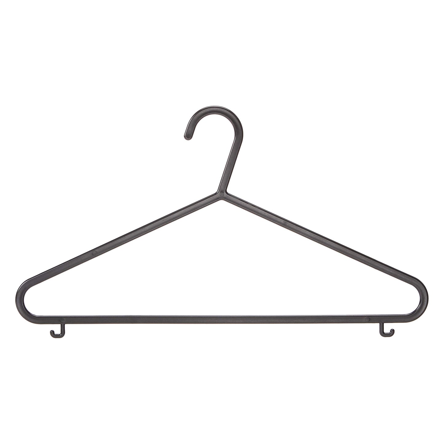 Amazon Basics Plastic Hangers with Suit Trouser Bar and Lips, Black (50-Pack)