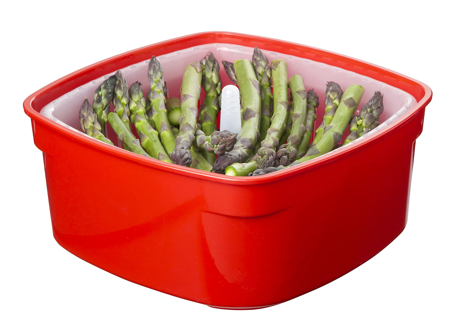 Sistema Microwave Steamer with Removable Steamer Basket | 2.4 L | BPA-Free | Red/Clear Steamer Only