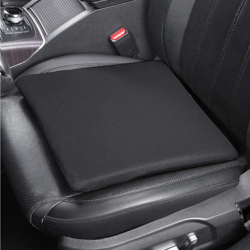 Amazon Basics Square Memory Foam Seat Cushion, 37.6 x 38 x 3 cm, Black