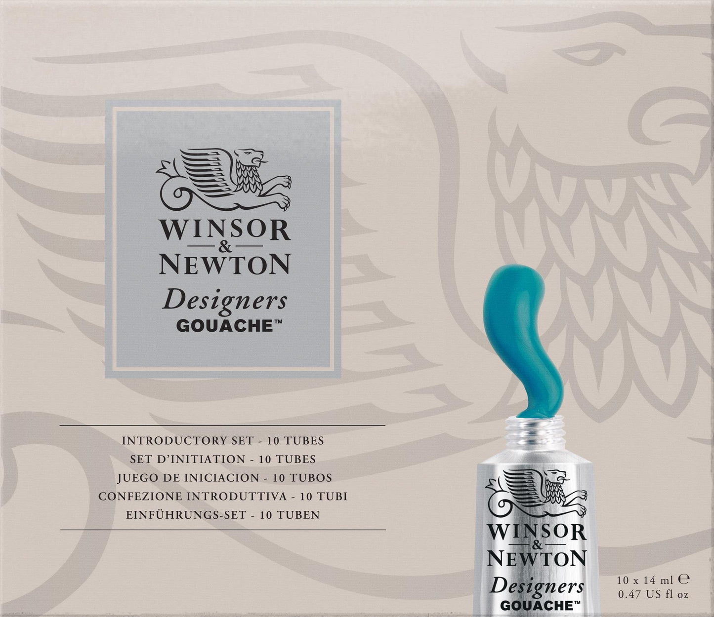 Winsor & Newton, Designers Gouache, Introductory Paint Set, 10 x 14 ml Tubes Assorted Colours Single