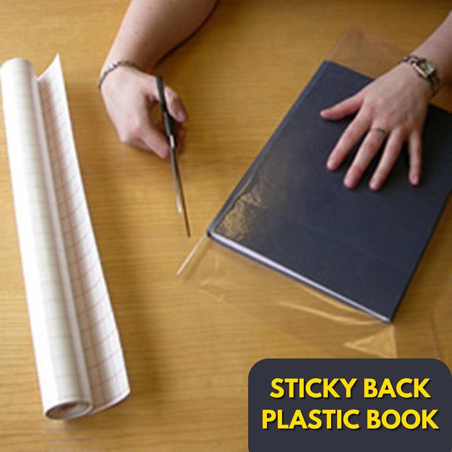 Book Cover Film 50cm x 10 Meter Self Adhesive Book Covering Film Clear Sticky Back Plastic Book Cover