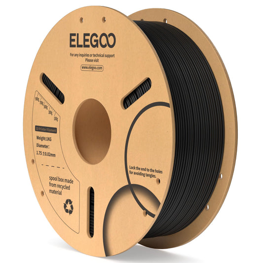 ELEGOO PLA Filament 1.75mm Black 1KG, 3D Filament Dimensional Accuracy +/- 0.02mm, 1kg Cardboard Spool(2.2lbs) 3D Printing Filament Fits for Most FDM 3D Printers 1kg Black