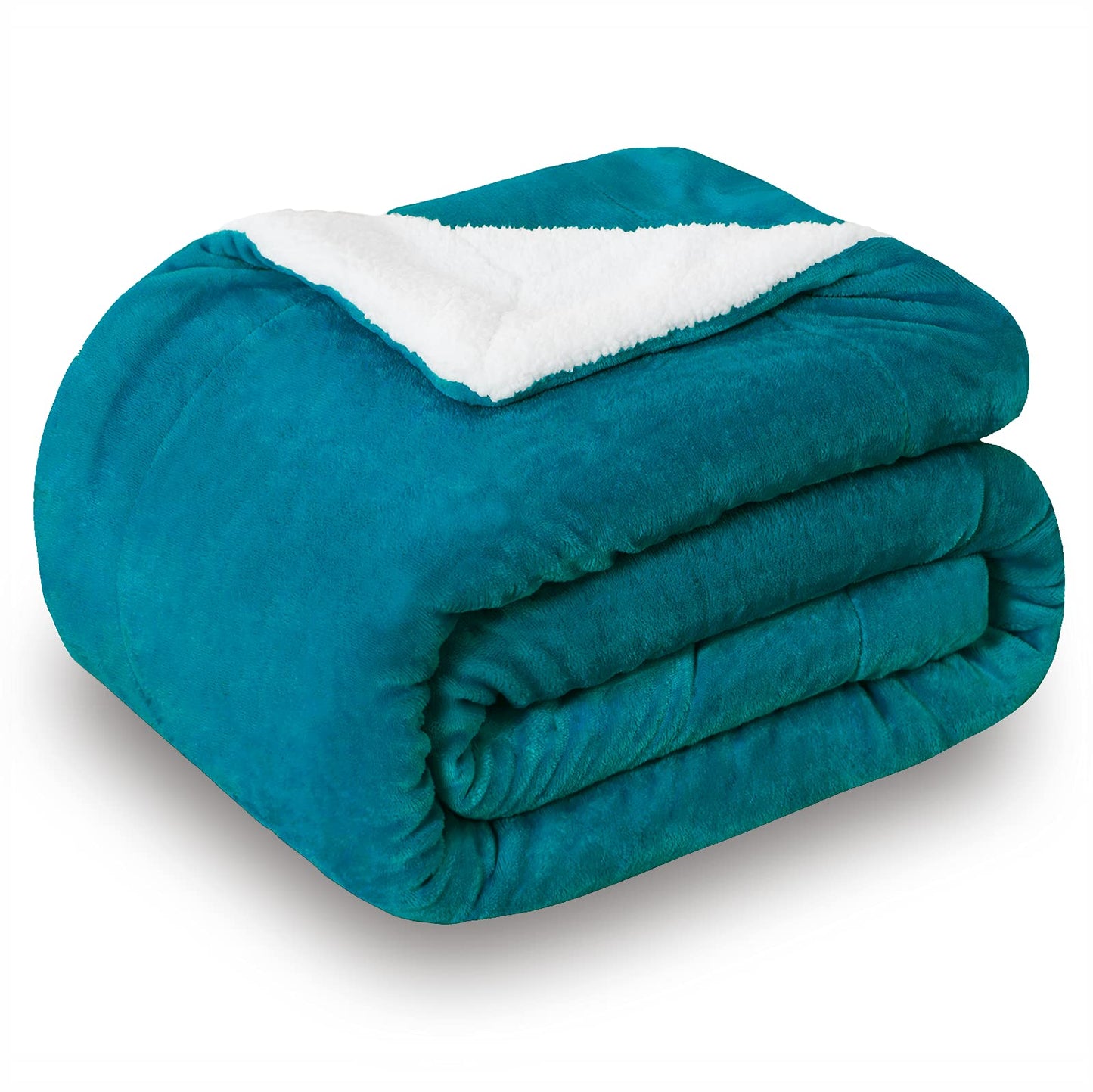 SOCHOW Sherpa Fleece Throw Blanket, Double-Sided Super Soft Luxurious Plush Blanket 150cm×200cm, Teal Green