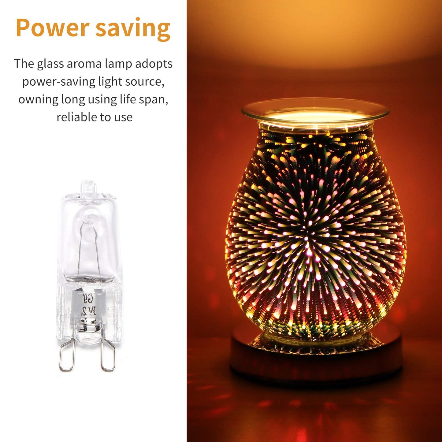 eScential Living Touch Sensitive 3D Glass Electric Oil Burner – Wax Melter –Wax Melts Burner - Amazing Scents To Fill Your Home