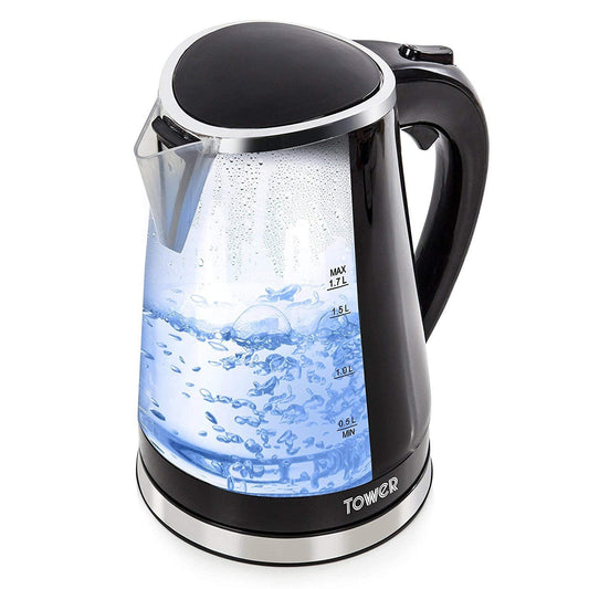 Tower T10012 LED Colour Changing Kettle, 1.7L, 2200W, Black