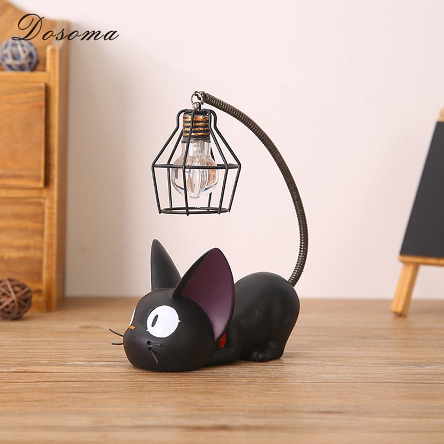 Creative Resin Kiki Cat Animal Night Light, Ornaments Home Decoration Gift Small Cat Nursery Lamp Breathing LED Night Lamps