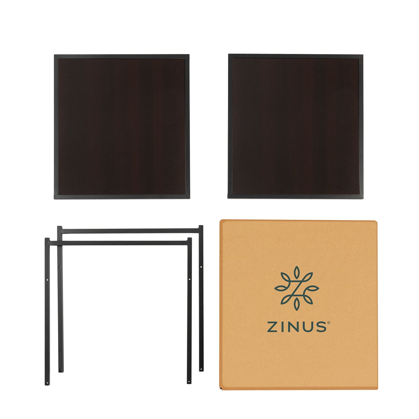 Zinus Dane Side table 51x51x51 cm - Rich black wood grain Side table - Black