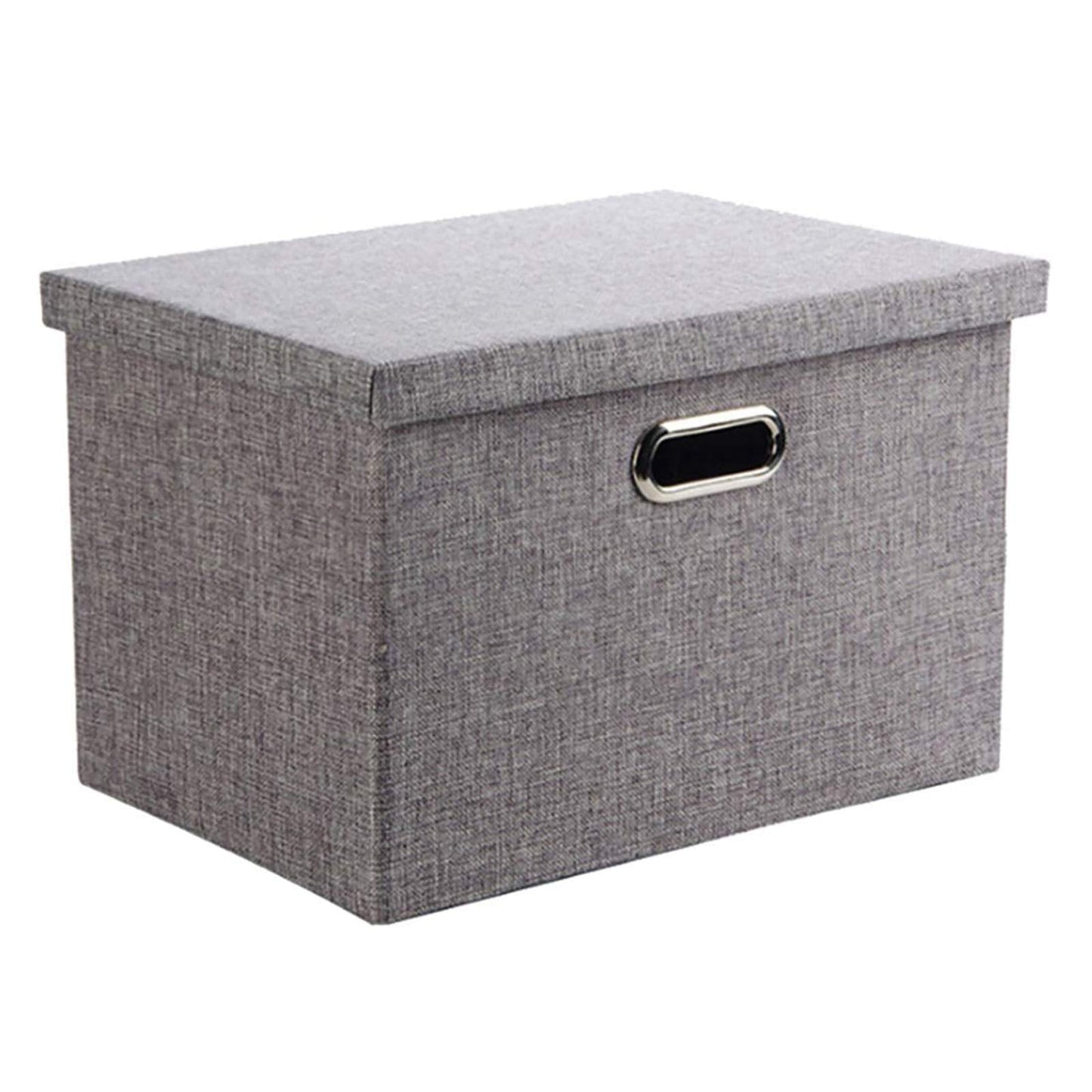 Wintao Storage Boxes with Lids, Collapsible Fabric Storage Baskets for Shelves, Home and Office, Grey, Medium, 39 x 27 x 25 cm, 1 Pack Light Grey - 1 Pack