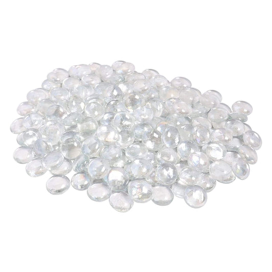 Neez Glass Pebbles for Decoration in Fish Tanks, Aquariums, Vases, Plant Pots, Gardens, and Home Decor - Fish Tank Gravel, Stones, Beads, Nuggets, and Crystal Gemstones (Clear Pebbles: 175 PCS) Clear Pebbles: 175 PCS