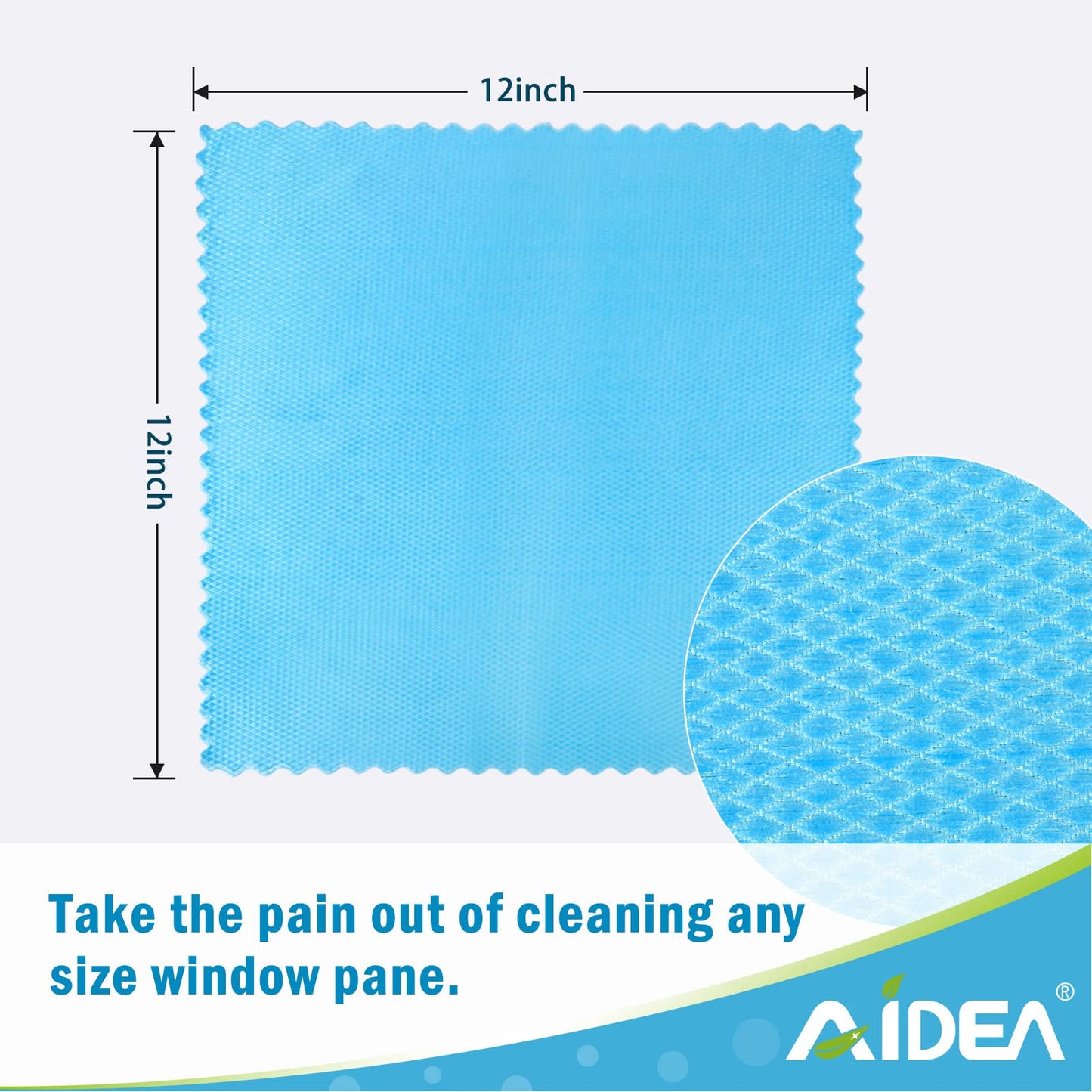 AIDEA Microfibre Cleaning Cloth 8 Pack,Multi-Purpose Fish Scale Cleaning cloth,Nanoscale Cloth Polishing Cloth,Lint Free Streak-Free Glass Window Cleaning Cloths,30x30 CM 12" x 12"