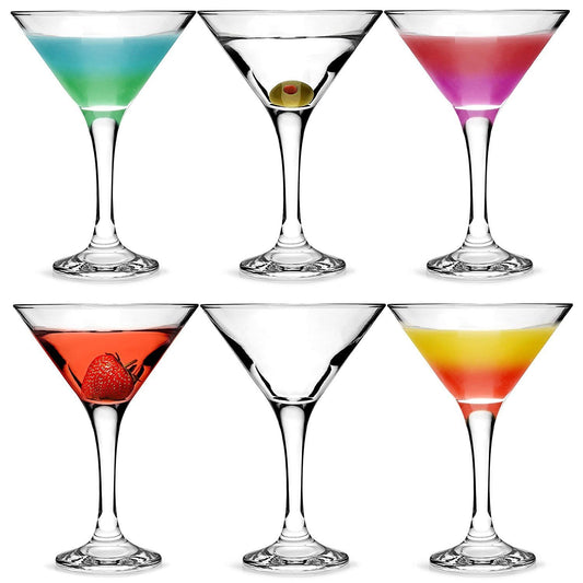 bar@drinkstuff Essence Martini Cocktail Glasses 175ml - Set of 6 - Gift Boxed Classic V Shaped Martini Glasses for Serving Cocktails 6 Count (Pack of 1)