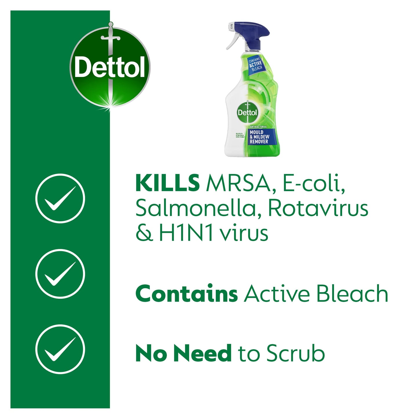 Dettol Anti-Bacterial Mould and Mildew Remover, 750 ml, Pack of 3 (Packaging may vary) 750 ml (Pack of 3)