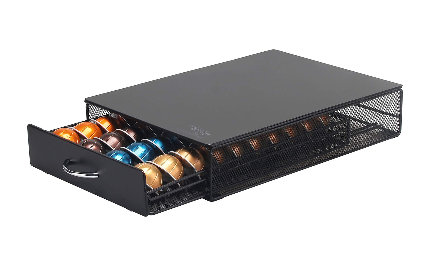 EVER RICH ® Capsules Storage Drawer Compatible with VERTUOLINE NESPRESSO Capsules (40 Capsules Capacity) (1. VertuoLine 40) 1. VertuoLine 40