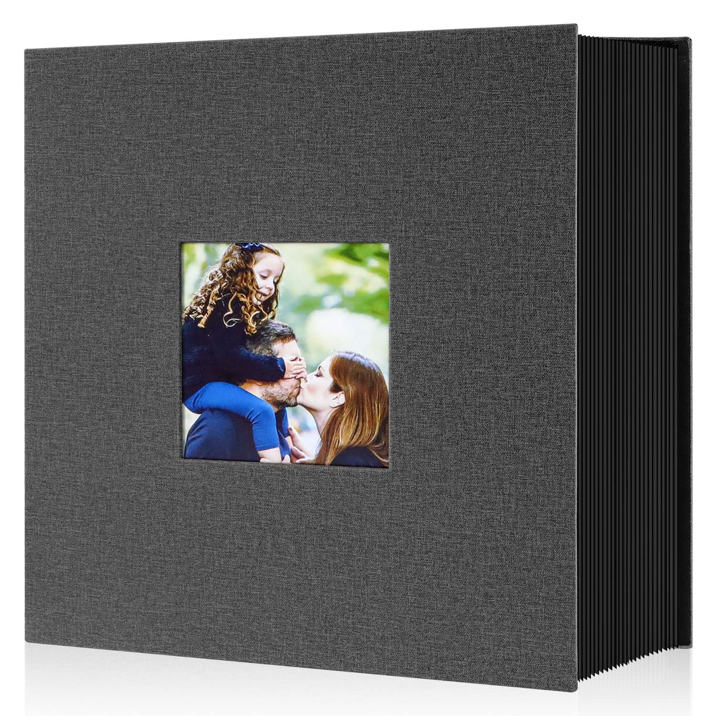 Benjia Photo Album 6x4 Slip in, Linen Extra Large Capacity 1000 Pockets Photo Albums Holds Landscape and Portrait 10x15cm Picture Black