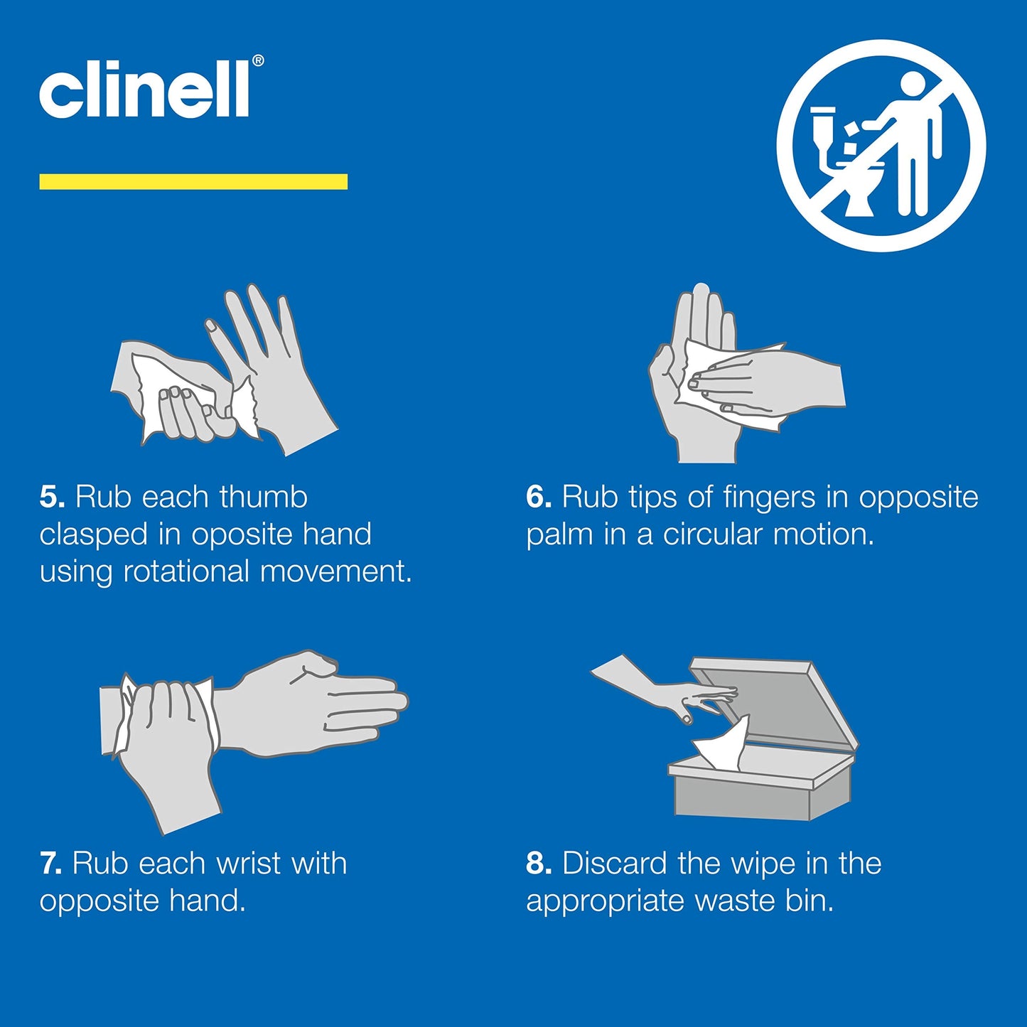 Clinell CAHW200 Antibacterial Hand Wipe Suitable for Hands and Surfaces, 1 Pack of 200 wipes ,15 x 10 x 12 centimeters Single